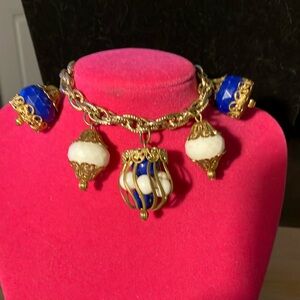 Gold and Blue Statement Necklace